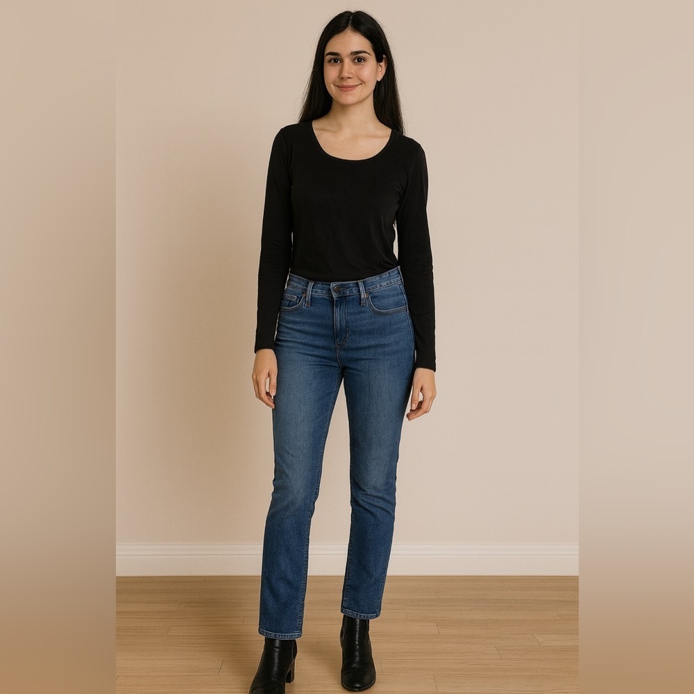 Vintage Dittos For Topshop Red Stitches Straight Leg Jeans Size 26